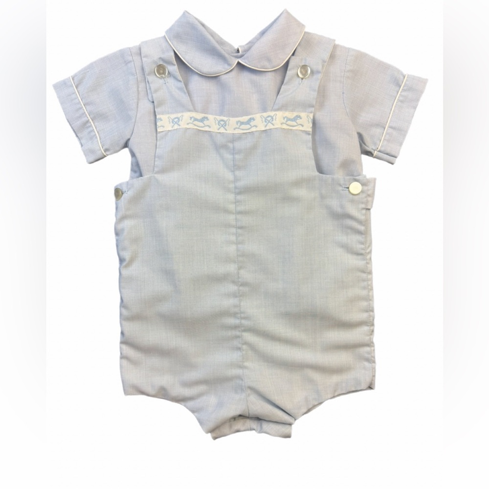 C.I.CASTRO Vintage Baby Boy 2 Piece Rocking Horse Romper - 24 Months